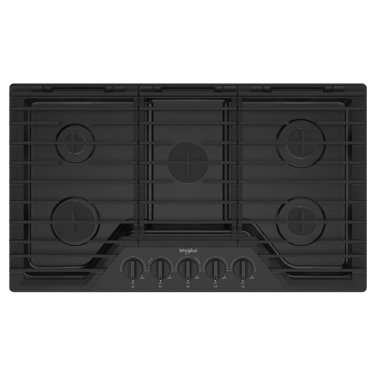 36-inch Built-in Gas Cooktop with EZ-2-Lift™ Hinged Cast-Iron Grates WCGK5036PB IMAGE 1