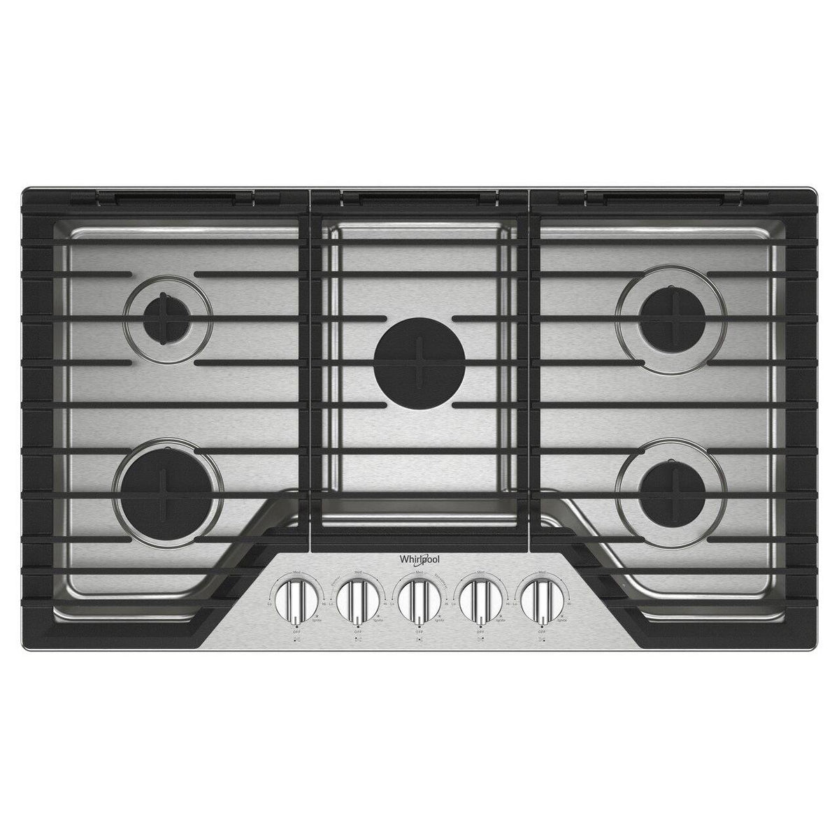 36-inch Built-in Gas Cooktop with EZ-2-Lift™ Hinged Cast-Iron Grates WCGK5036PS IMAGE 1