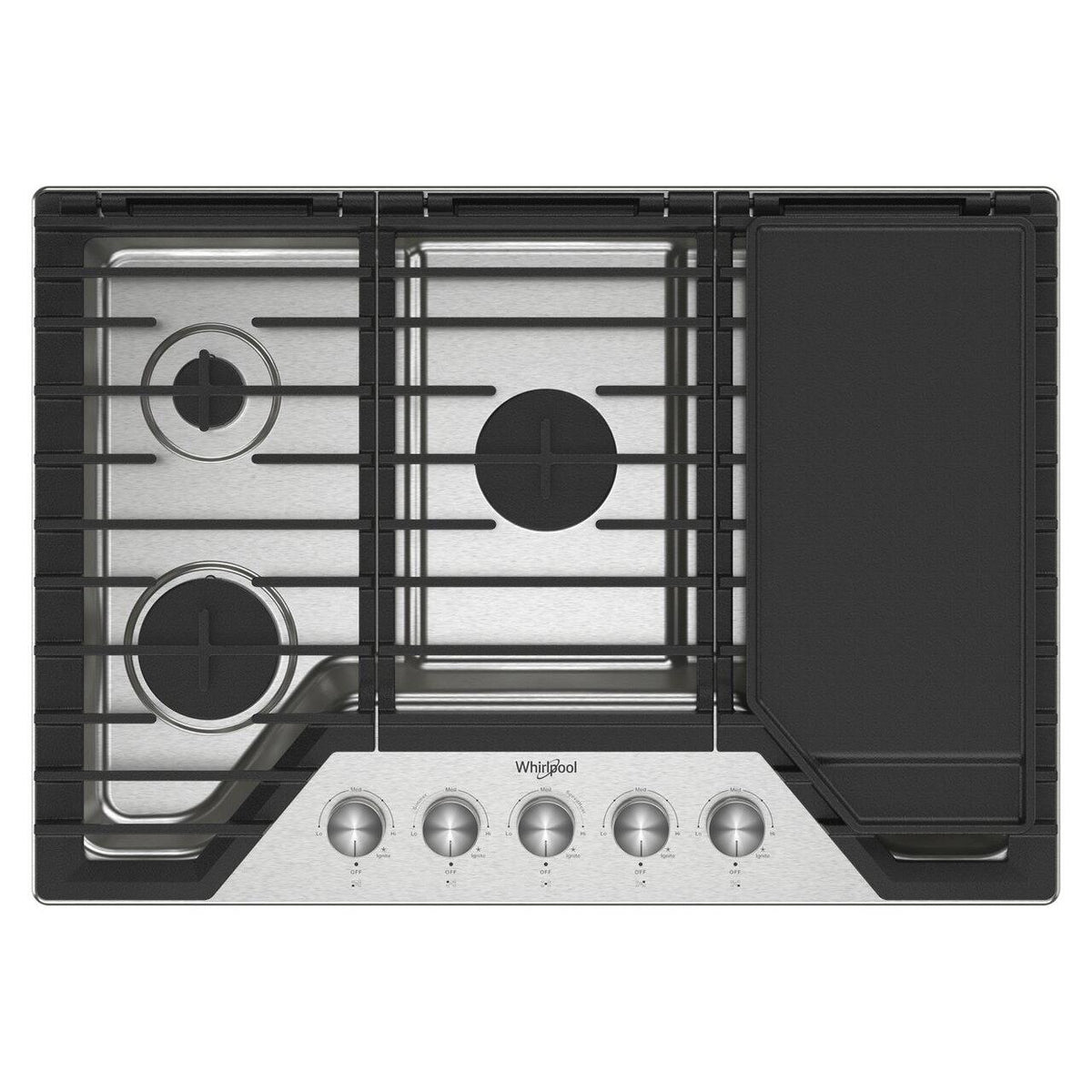30-inch Built-in Gas Cooktop with 2-in-1 Hinged Grate to Griddle WCGK7530PS IMAGE 1