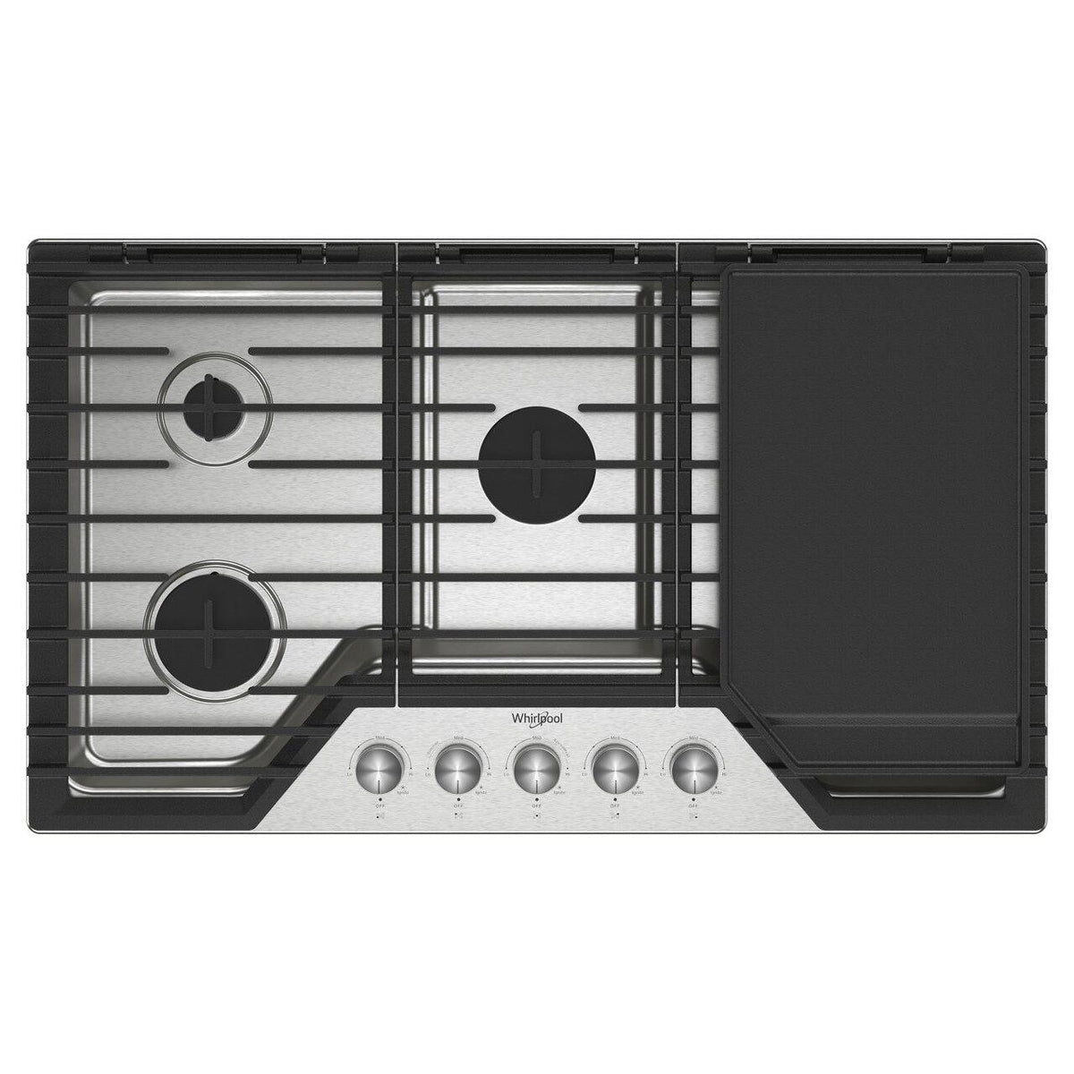 36-inch Built-in Gas Cooktop with 2-in-1 Hinged Grate to Griddle WCGK7536PS IMAGE 1