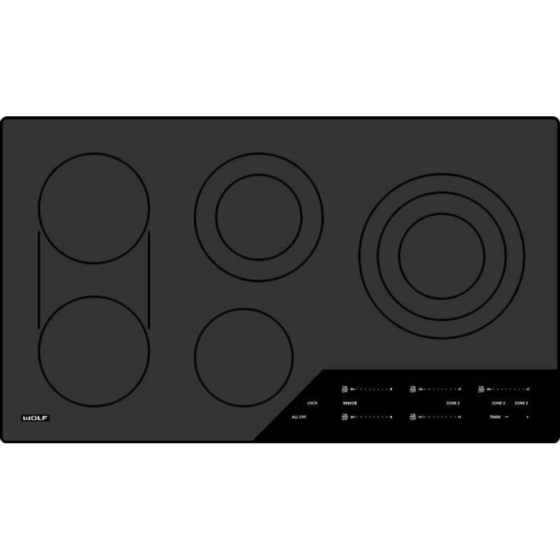 Wolf 36-inch Built-in Electric Cooktop CE365C/B IMAGE 1