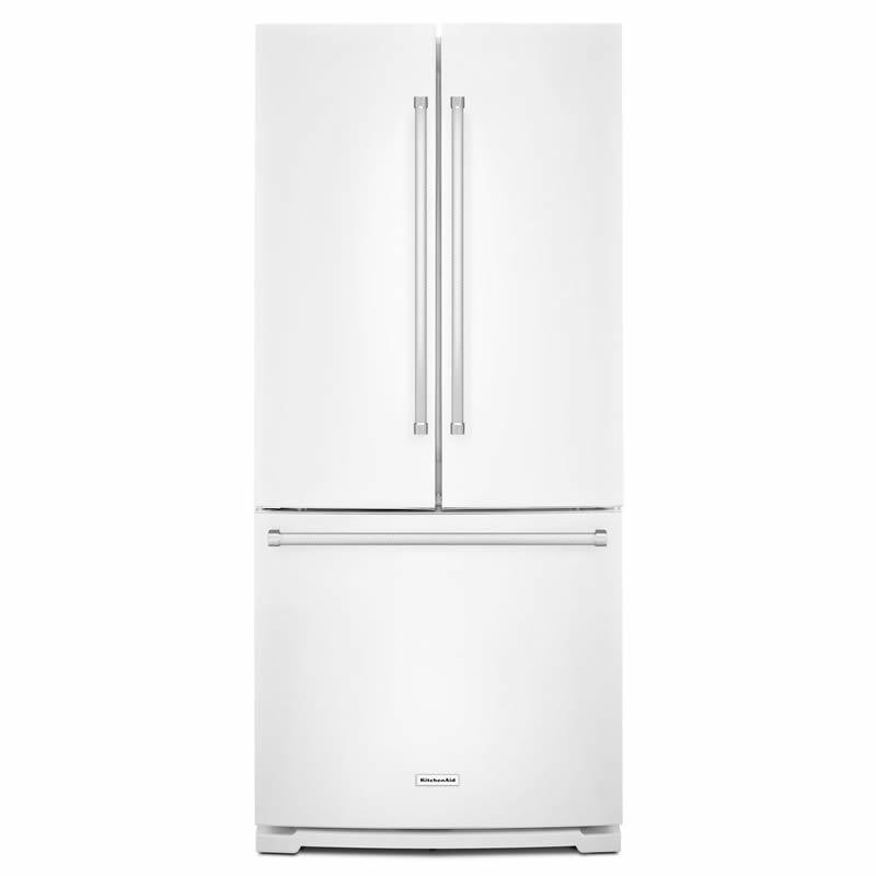 30-inch, 19.7 cu. ft. French 3-Door Refrigerator with Ice and Water KRFF300EWH IMAGE 1
