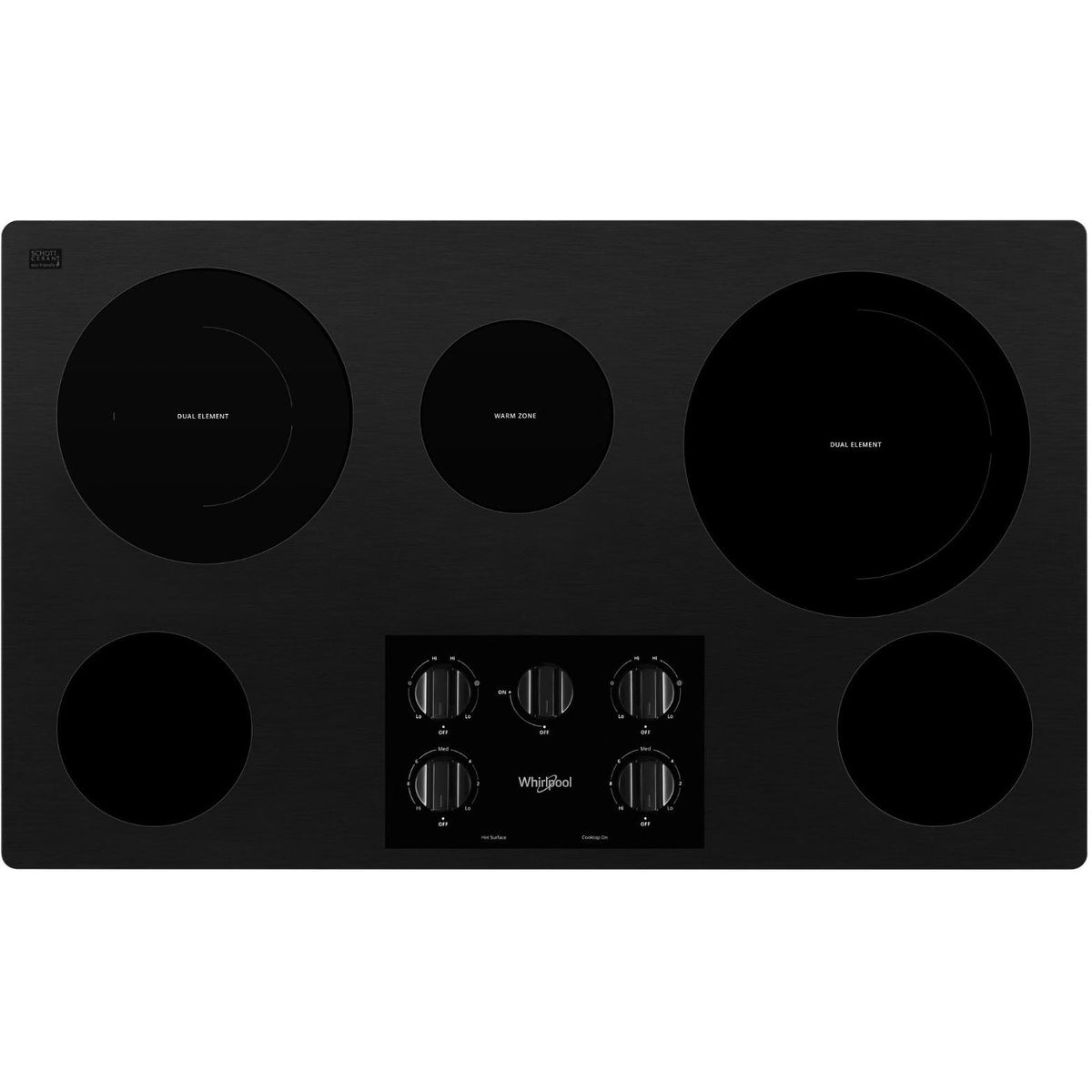 36-inch Built-In Electric Cooktop WCE77US6HB IMAGE 1