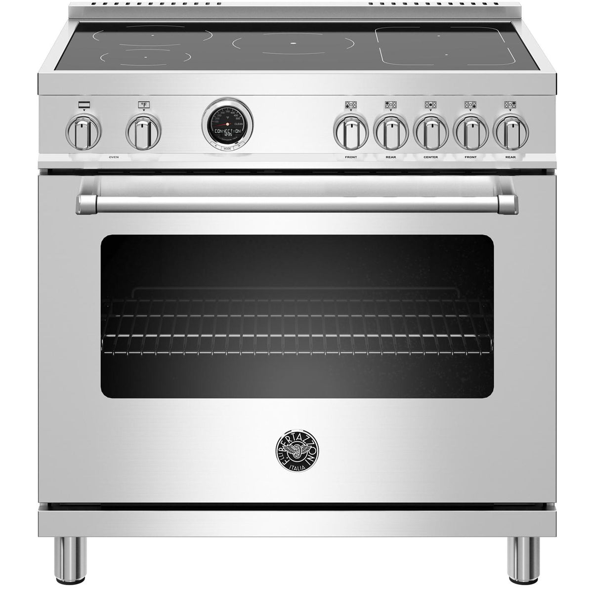 Bertazzoni 36-inch Freestanding Induction Electric Range with Self-Clean Oven MAST365INSXT IMAGE 1