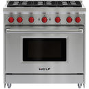Wolf 36-inch Freestanding Gas Range with Convection GR366-LP IMAGE 1