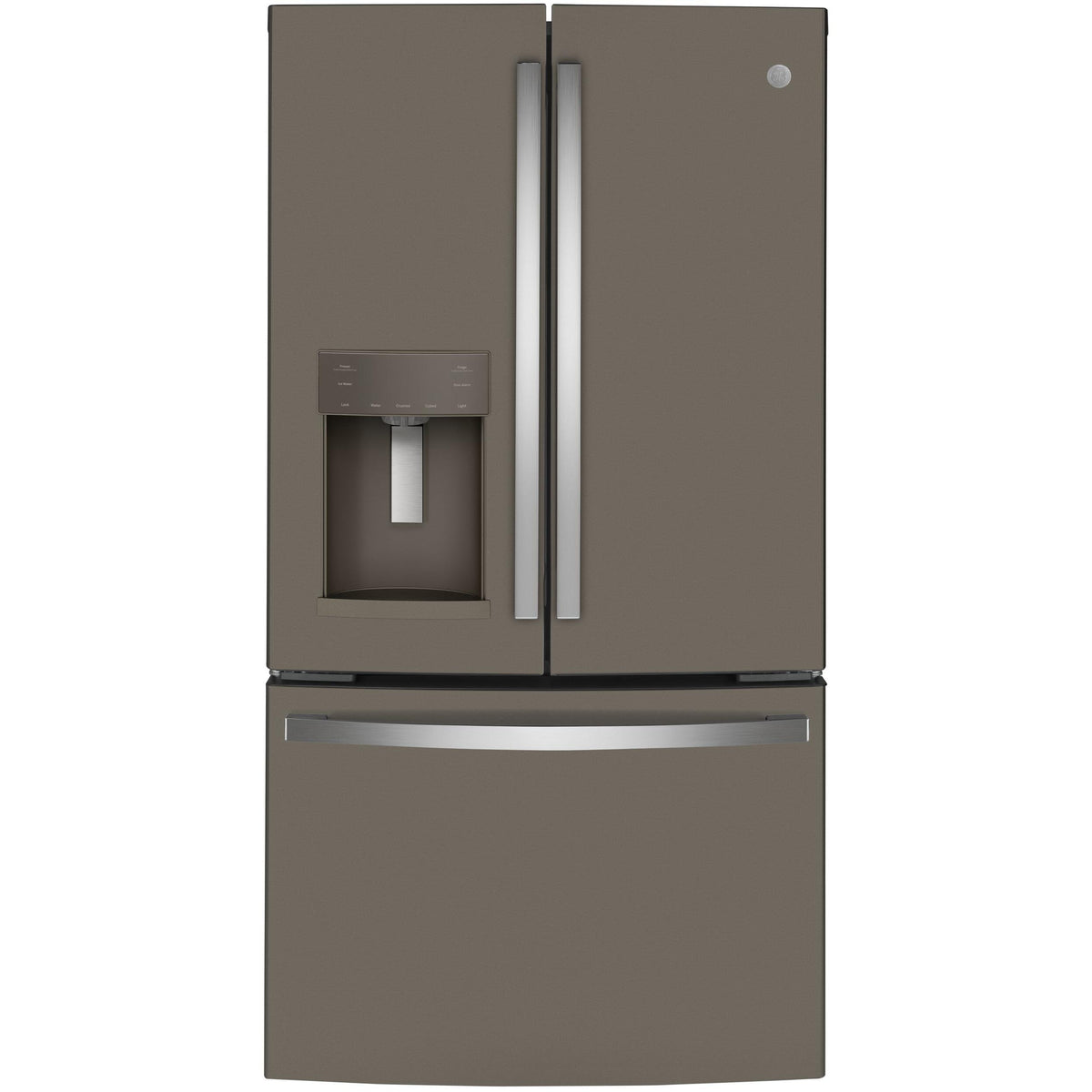 36-inch, 22.1 cu.ft. Counter-Depth French 3-Door Refrigerator with external water and ice dispensing system GYE22GMNES IMAGE 1