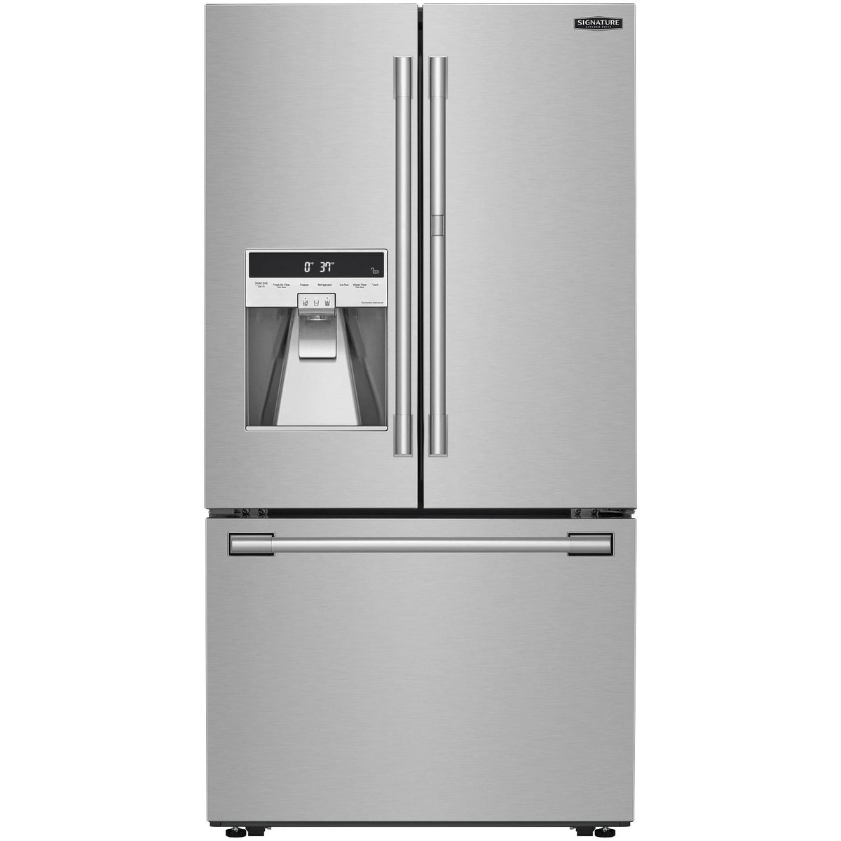 Signature Kitchen Suite 36-inch, 23.5 cu.ft. Counter-Depth French 3-Door Refrigerator with Craft Ice™ SKSFD3613S IMAGE 1