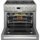 Monogram 36-inch Freestanding Gas Range with Convection Technology ZGP366NTSS IMAGE 2