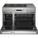 Monogram 48-inch Freestanding Dual-Fuel Range with True European Convection Technology ZDP486NDTSS IMAGE 2