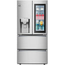 LG 33-inch, 18.4 cu.ft. Counter-Depth French 4-Door Refrigerator with SpacePlus™ Ice System LRMVC1803S IMAGE 2
