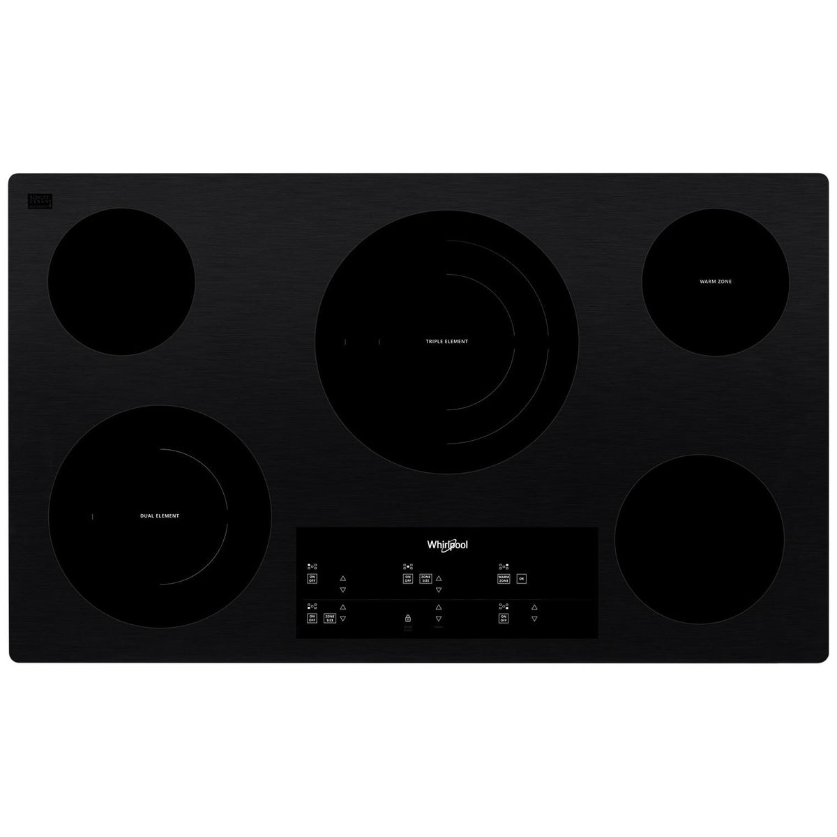 36-inch, Built-in Electric Cooktop with FlexHeat™ Element WCE97US6KB IMAGE 1