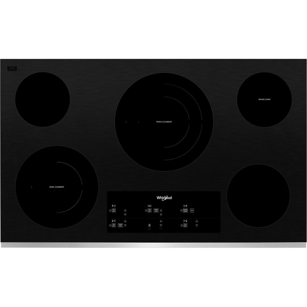 36-inch, Built-in Electric Cooktop with FlexHeat™ Element WCE97US6KS IMAGE 1